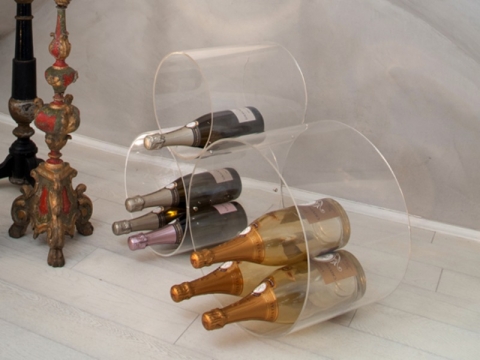 Accessori - portabottiglie a parete in plexiglass mod wall stand 06 by  divino marketing - Italian Wine Shop - Saper bere bene