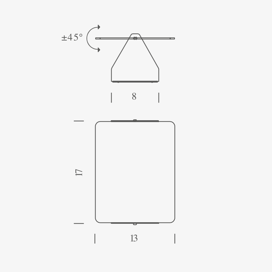 Anodized pivoting wall light