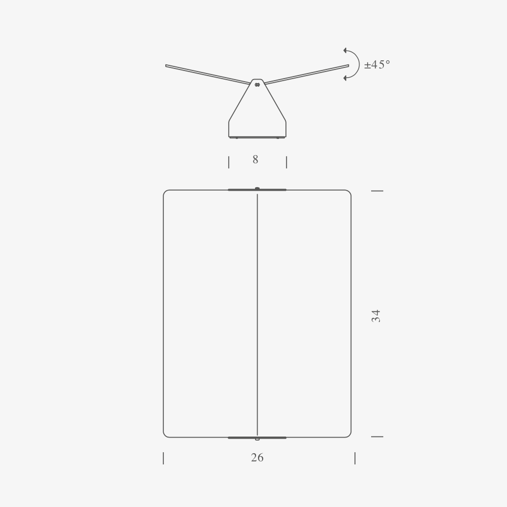 Wall lamp with Pivoting Volet Plié Led
